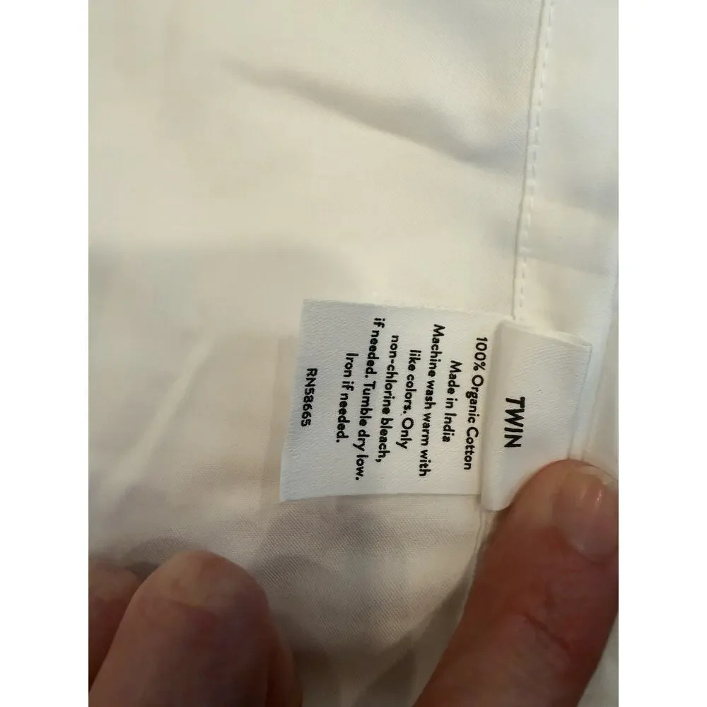 Nordstrom 100% Organic Cotton 400 Thread Count White Flat Sheet Twin NEW
